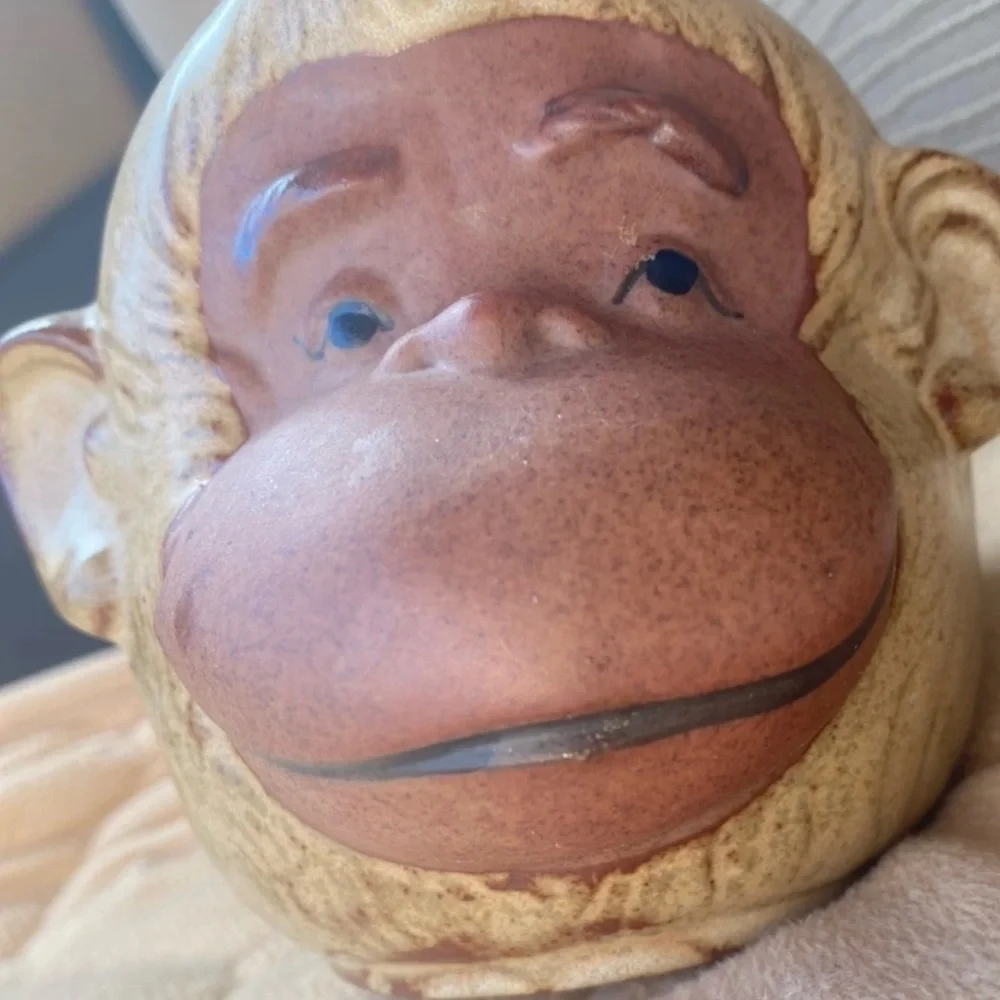 Anthropomorphic 3-D Monkey Ape Vintage Pottery Pitcher‎ Mug UTCTI Made In Japan